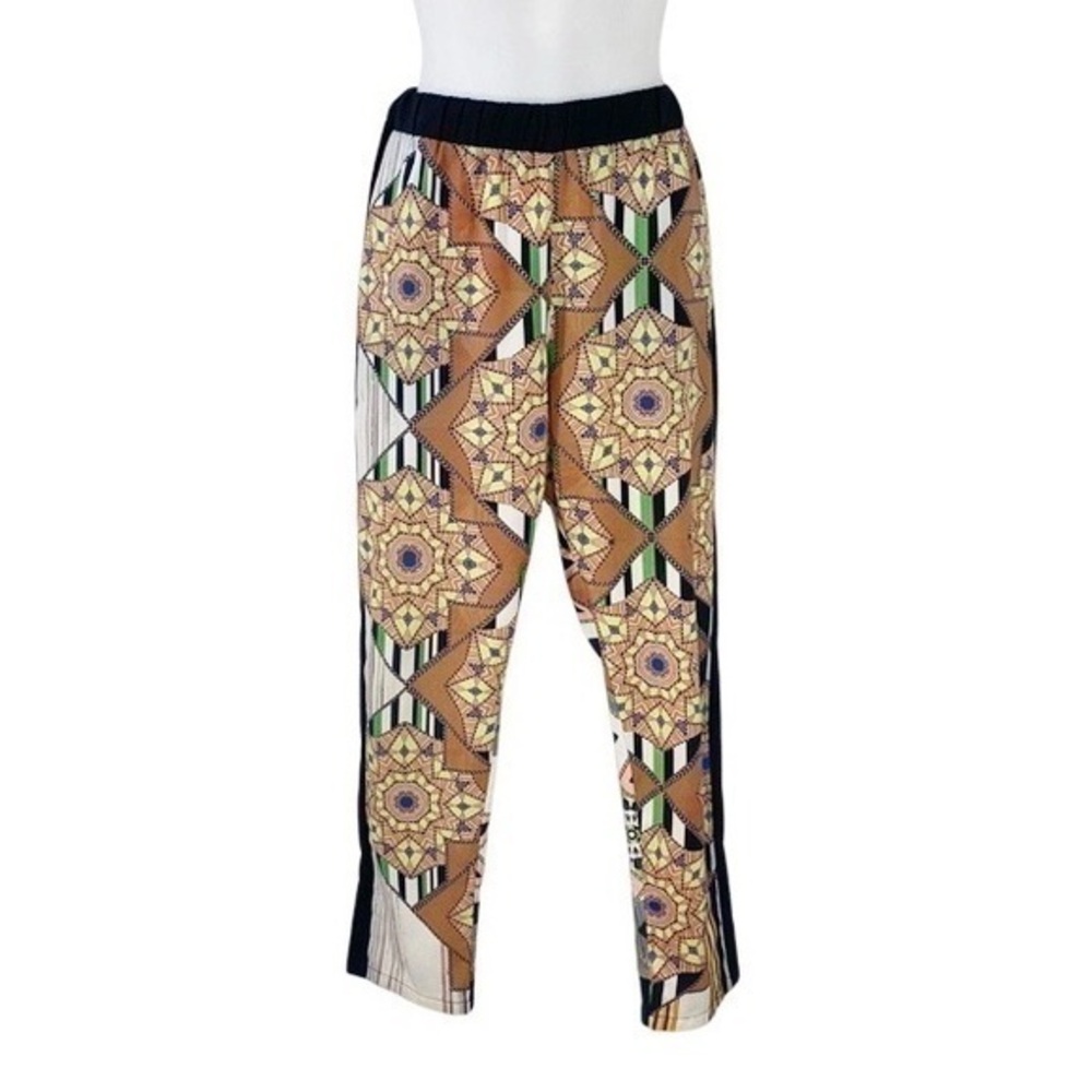 Clover Canyon Multicolor Geo Print Cropped Ankle Pants